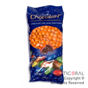 LENTEJAS DE CHOCOLATE CONFITADO NARANJA CHOCOLART X 500gr